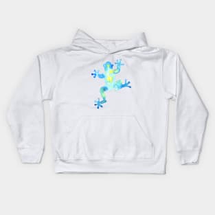 Blue Watercolor Frog Kids Hoodie